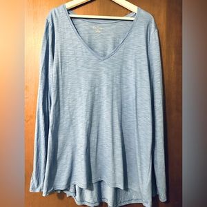 Lilly Pulitzer Blue Etta V-Neck Long Sleeve T-Shirt XL